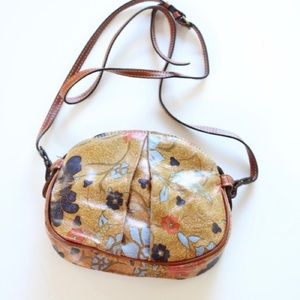 Patricia Nash Gold Floral Crossbody Bag